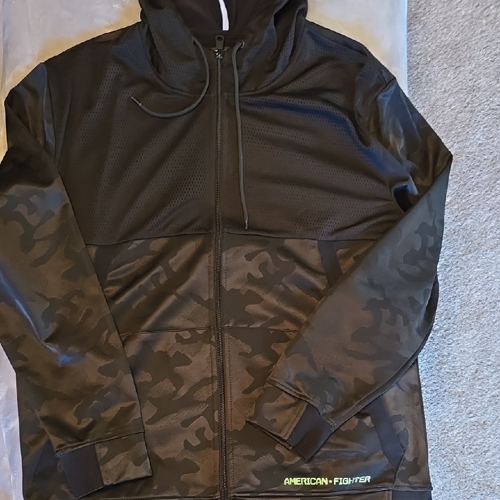 American Fighter Men's Black Windbreaker Jacket
